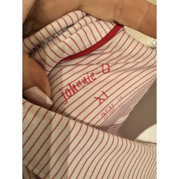 Johnnie-O Men's XLarge Performance Stripe Red and White Golf Polo - Picture 4 of 5
